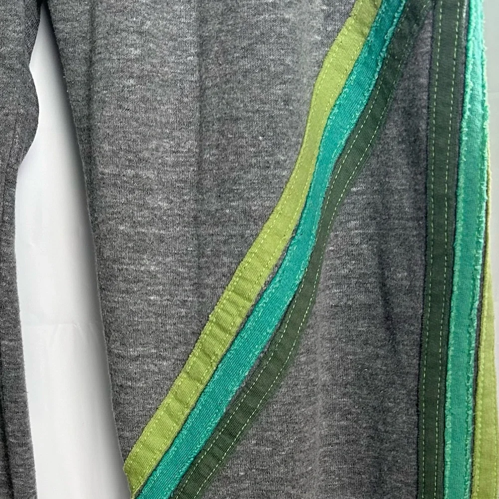 *SOLD* AVIATOR NATION Rare Sweatpants- Heather Grey/ Green Stripes Size Small - Picture 3 of 9
